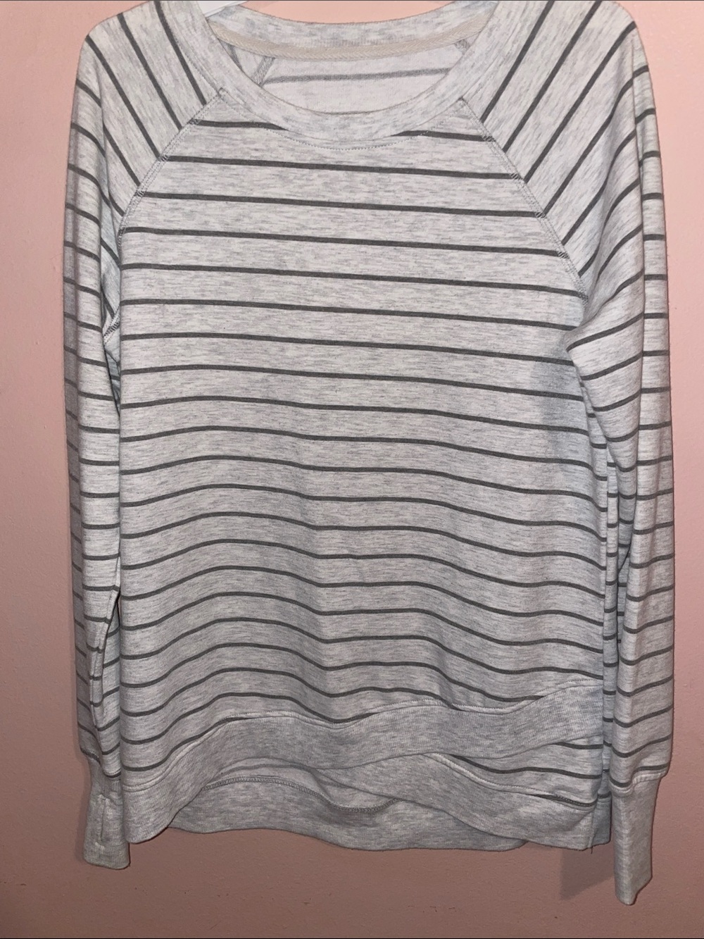 Women Grey Striped Long-Sleeve Sweater